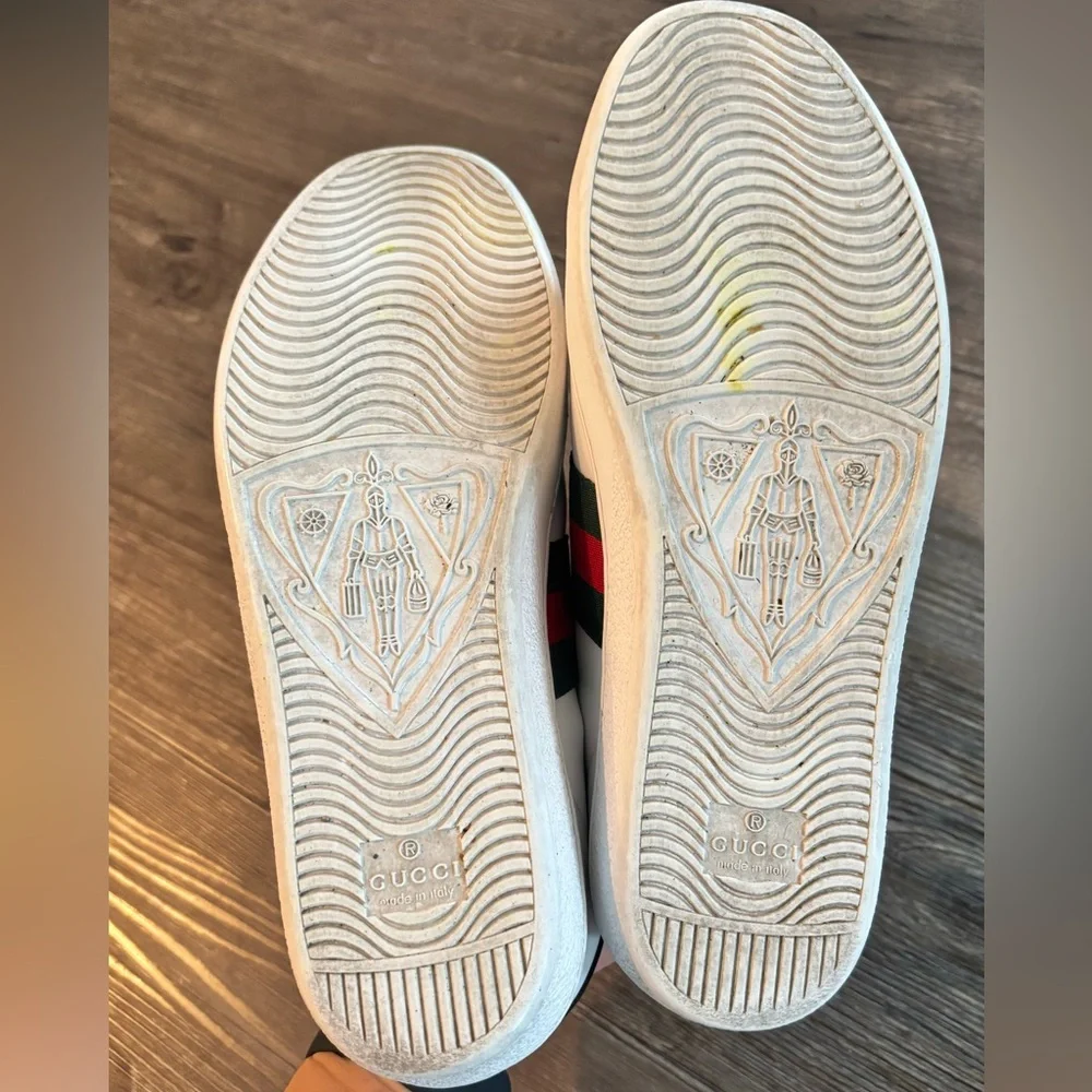 Gucci White Sneakers with Red and Green Stripes - US 8 - Picture 7 of 11